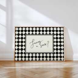 Fancy A Soak Bathroom Diamond Check Wall Art Print, Custom Colour Horizontal A1 A2 A3 A4 A5 A6 Unframed Checkered Border Artwork - thumbnail 2