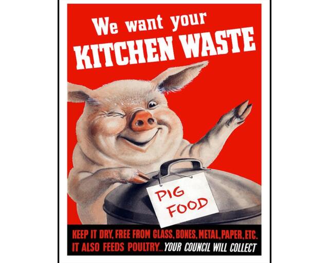 World War Propaganda We Want Your Kitchen Waste Pig Food Vintage Advertising Enamel Metal Tin Sign Wall Plaque