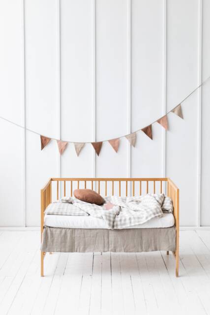 Baby Duvet Cover, Crib Kids Linen Cover & Pillowcase For Kids, Bedding Room, Eco Friendly Bedding - image 1