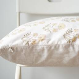 "Block Print Pillow Cover Floral Batik, Natural Dyed - 20"" X 20" - thumbnail 3