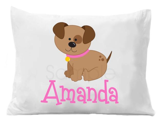 Pink Puppy Dog Personalized Pillow Case - image 1