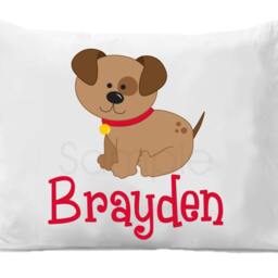 Pink Puppy Dog Personalized Pillow Case - thumbnail 2