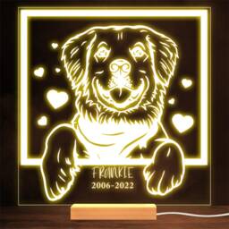 Golden Retriever Memorial Pet Loss Personalised Gift Warm Lamp Night Light - thumbnail 1