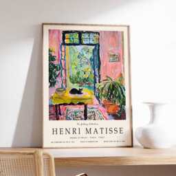 Henri Matisse Cat Poster, Vintage Animal Art Print, French Exhibition Wall Art, Classic Decor, Abstract Pet Painting - thumbnail 1