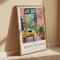 Henri Matisse Cat Poster, Vintage Animal Art Print, French Exhibition Wall Art, Classic Decor, Abstract Pet Painting - thumbnail 2