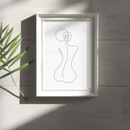 Silhouette Of Woman Line Drawing, Digitally Hand Drawn Simplistic Abstract Art, Printed On 250Gsm Premium Quality Paper. A3 & A4 - thumbnail 2