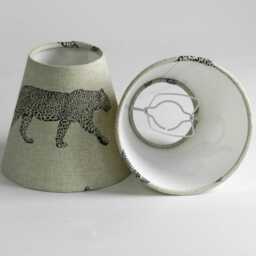 Candle Clip Lampshade Black Leopard Design On Natural. Chandelier Shade. Eclectic Home Decor - thumbnail 2