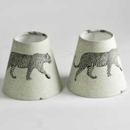Candle Clip Lampshade Black Leopard Design On Natural. Chandelier Shade. Eclectic Home Decor - thumbnail 3