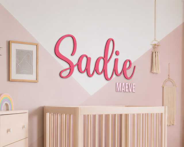 Personalized Wooden Name Sign - Custom Baby For Nursery Wood Wall Letters Decor Above Crib Shower Gift - image 1