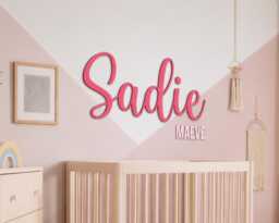 Personalized Wooden Name Sign - Custom Baby For Nursery Wood Wall Letters Decor Above Crib Shower Gift - thumbnail 1