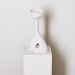 Sculpture Candle No. 2 Mono - Contemporary Ceramic Curved Decor Organic Shape- Collectible Design Hand Built -One Off Piece - thumbnail 2