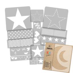 Star Wall Stencil Set Reusable Kids Room Decor Template - thumbnail 1