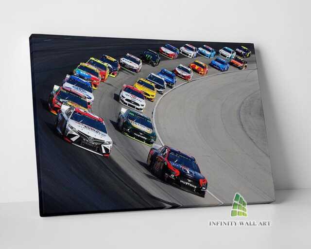 Nascar Racing Canvas Art Print Picture Sports Cars Framed Wall Decor -E407 - image 1
