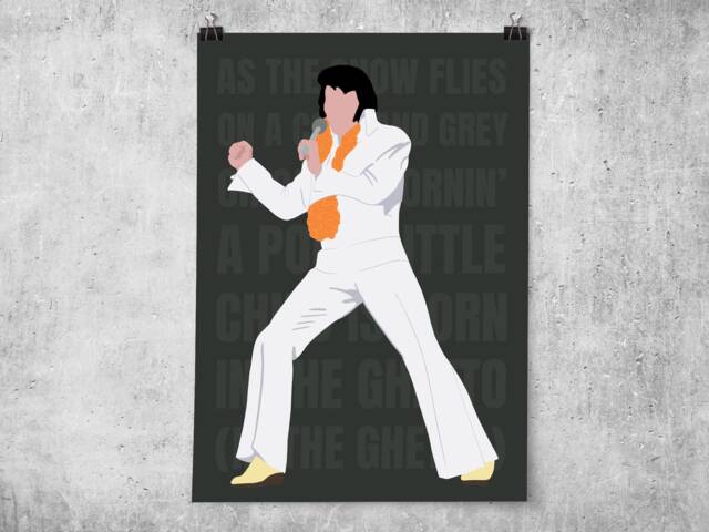 Elvis Presley Quote Print - Vegas Poster Faceless Modern Print - image 1