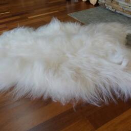 "Sheepskin Icelandic White Throw Genuine Leather Wool Carpet 48""x 30" - thumbnail 3