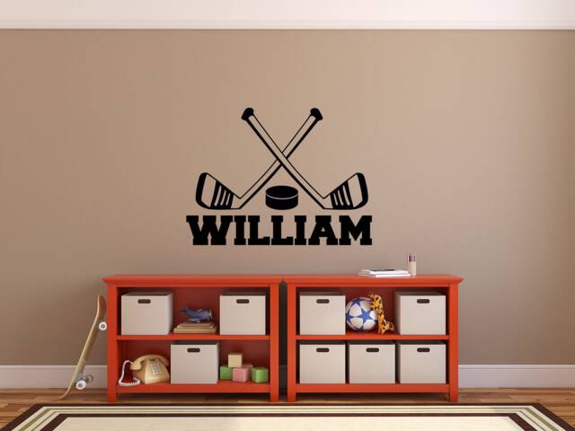 Personalized Hockey Name Wall Decal Sports Nursery Decor P89 - image 1