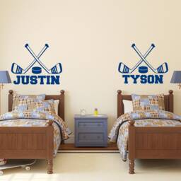 Personalized Hockey Name Wall Decal Sports Nursery Decor P89 - thumbnail 2