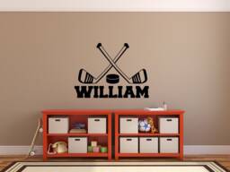 Personalized Hockey Name Wall Decal Sports Nursery Decor P89 - thumbnail 1