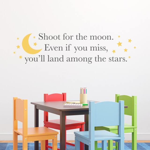 Moon & Stars Wall Decal Inspirational Quote Vinyl - 48x11.8 - image 1