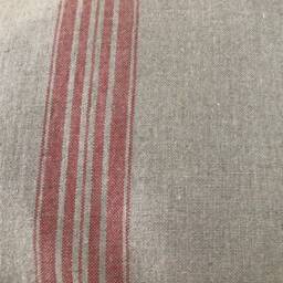 French Design Grainsack With Red Stripe On Soft Linen Cushion Covers - thumbnail 3