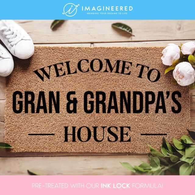 Personalized Doormat - Welcome To Gran & Grandpa's House Custom Coir Mat Home Decor Grandparent Gift Family Housewarming - image 1