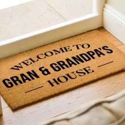 Personalized Doormat - Welcome To Gran & Grandpa's House Custom Coir Mat Home Decor Grandparent Gift Family Housewarming - thumbnail 2
