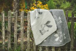 Baby Blanket, Multiple Colors, Wool Blanket Natural New Zealand 90x130cm Double-Sided, Reversible Warm With Moose, Gift - thumbnail 1