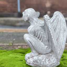 Stone Guardian Gargoyle Sculpture Concrete Garden Demon Figurine Cement Monster Outdoor Statue Handmade Art Gift - thumbnail 4