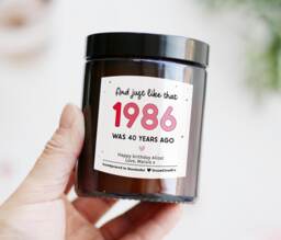 Funny 40Th Birthday Gift For Daughter Friend Born in 1986 Personalized Candle - Forty Her Best University School - thumbnail 1