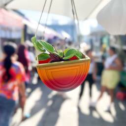Hanging Rainbow Planter, 3D Printed Cute Minimal Gift, Planter Pots Nordic Style, 4 Inch Plant Pot Patio Decor