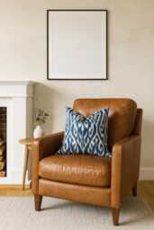 Handwoven Silk Ikat Pillow Cover Modern Accent Cushion, 20x20 - thumbnail 1