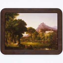 Dream Of Arcadia Thomas Cole Mountains Trees Stream Temple Countryside Nature Landscape Classic Painting Wooden Framed Art Print - thumbnail 2