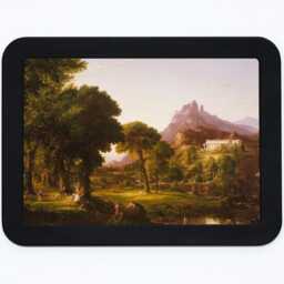 Dream Of Arcadia Thomas Cole Mountains Trees Stream Temple Countryside Nature Landscape Classic Painting Wooden Framed Art Print - thumbnail 3