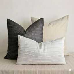 Thai Woven Pillow Cover Set, Lanna Striped, Polka Dot, Silk