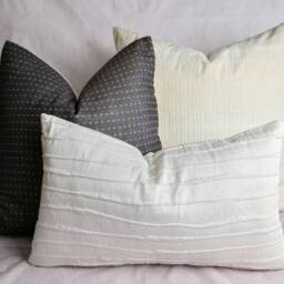 Thai Woven Pillow Cover Set, Lanna Striped, Polka Dot, Silk - thumbnail 2