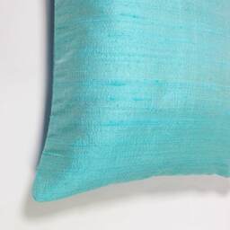 Aqua Raw Dupion Silk Pillow Cover - Decorative Throw - thumbnail 3