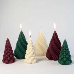 Large Christmas Tree Candle, Holiday Candle, Winter Candle, Christmas Table Candle, Christmas Ornaments, Festive Gift For Her