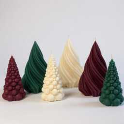 Large Christmas Tree Candle, Holiday Candle, Winter Candle, Christmas Table Candle, Christmas Ornaments, Festive Gift For Her - thumbnail 3