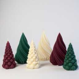 Large Christmas Tree Candle, Holiday Candle, Winter Candle, Christmas Table Candle, Christmas Ornaments, Festive Gift For Her - thumbnail 2