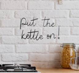 Put The Kettle On Sign Wire Words Kitchen Wall Art Decor, Decor Funny Gift, Homemade Housewarming Gift - thumbnail 1