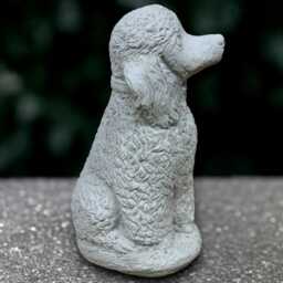 Concrete Poodle Sculpture Outdoor Dog Figurine Cement Decoration Handmade Statue Memorial Ornament Lover Gift Yard Art - thumbnail 3