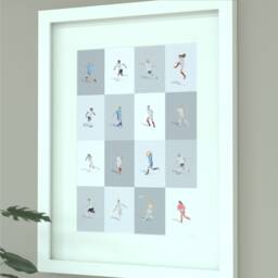 England Women's National Team Football Legends Illustrated Art Print - Lionesses Icons Poster Gift - thumbnail 1