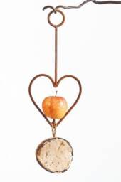 Heart Apple/ Fatball & Coconut Bird Feeder in Waxed Steel - thumbnail 4