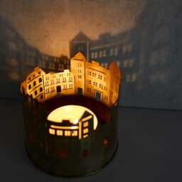 Brass Townhouse Tealight Holder - Mini Candle House, Cosy Home Decor - thumbnail 2