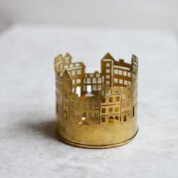 Brass Townhouse Tealight Holder - Mini Candle House, Cosy Home Decor - thumbnail 3