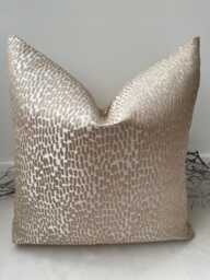 Designer Luxury Champagne Taupe Textured Antelope Scatter Cushion Bed Sofa Accessories Fabric Invisible Zip - Style No 41