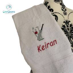 Cricket Towel - Personalised Face Cloth/Hand Bath - thumbnail 2