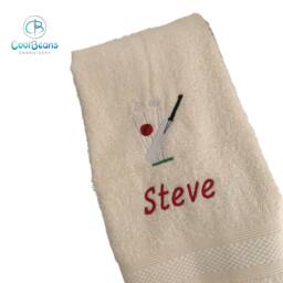 Cricket Towel - Personalised Face Cloth/Hand Bath - thumbnail 1