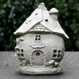 Stone Fairy House Statue Concrete Home Sculpture Cement Welcome Decoration Garden & Ornament House Lover Gift Yard Art - thumbnail 3