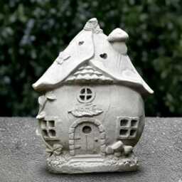 Stone Fairy House Statue Concrete Home Sculpture Cement Welcome Decoration Garden & Ornament House Lover Gift Yard Art - thumbnail 1